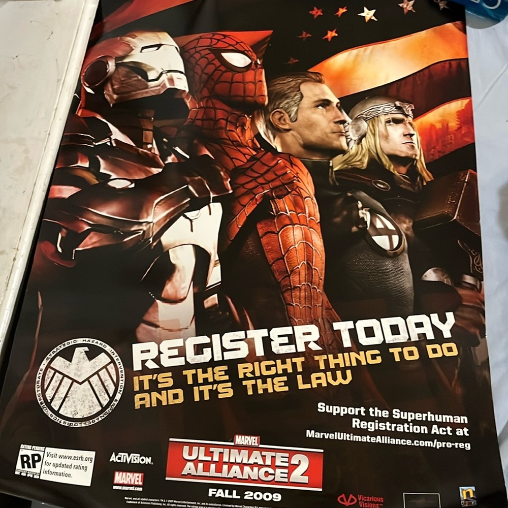Marvel Alliance NEW poster #2 2009 17.5 x 24 Activision